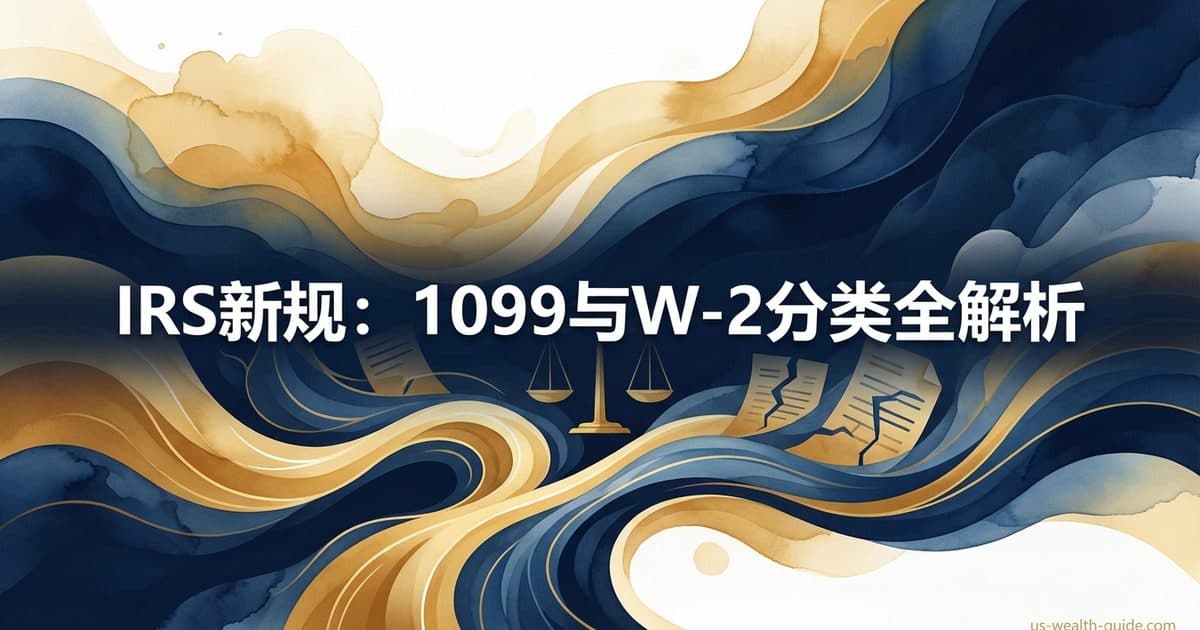 1099 vs W-2员工分类错误:2026年IRS稽查新规+罚款全解析(含Section 530避风港) — 美国高净财务指南博客封面图