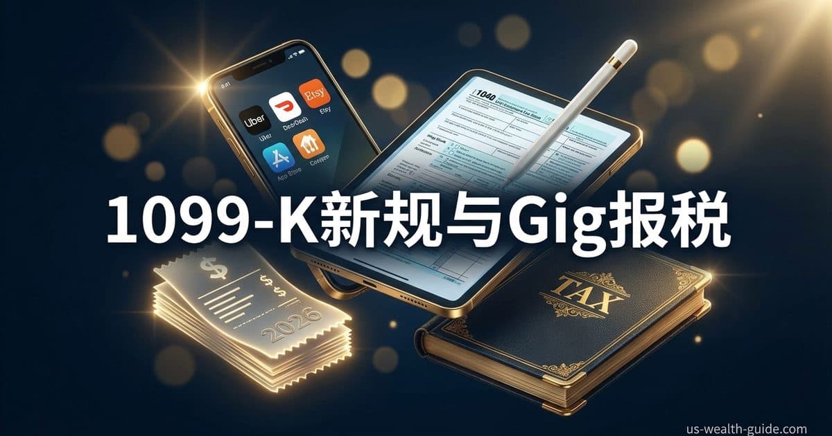 1099-K阈值2026大逆转+Gig经济报税全指南:Uber/DoorDash/Etsy/Venmo卖家必看 — 美国高净财务指南博客封面图