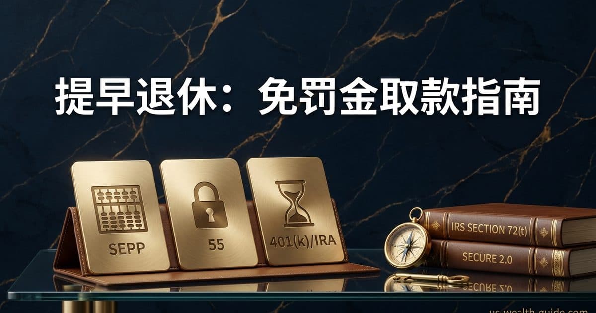 2026年72(t) SEPP与Rule of 55完全指南:提前退休如何免罚金提取401(k)/IRA — 美国高净财务指南博客封面图