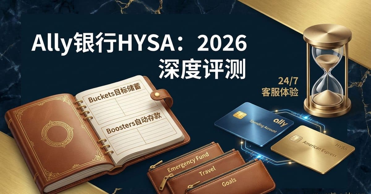Ally Bank HYSA 2026 完整评测:客服、工具、免 ATM 费与 Amex 对比 — 美国高净财务指南博客封面图