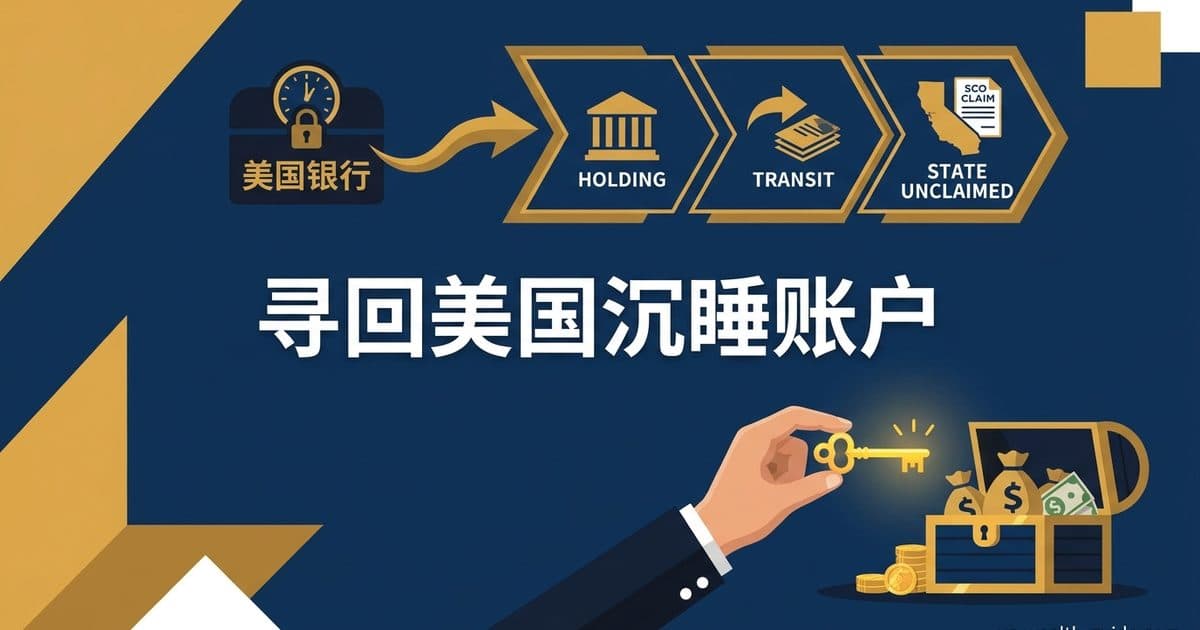 寻回美国沉睡账户:银行持有、移交与州无人认领财产的示意图