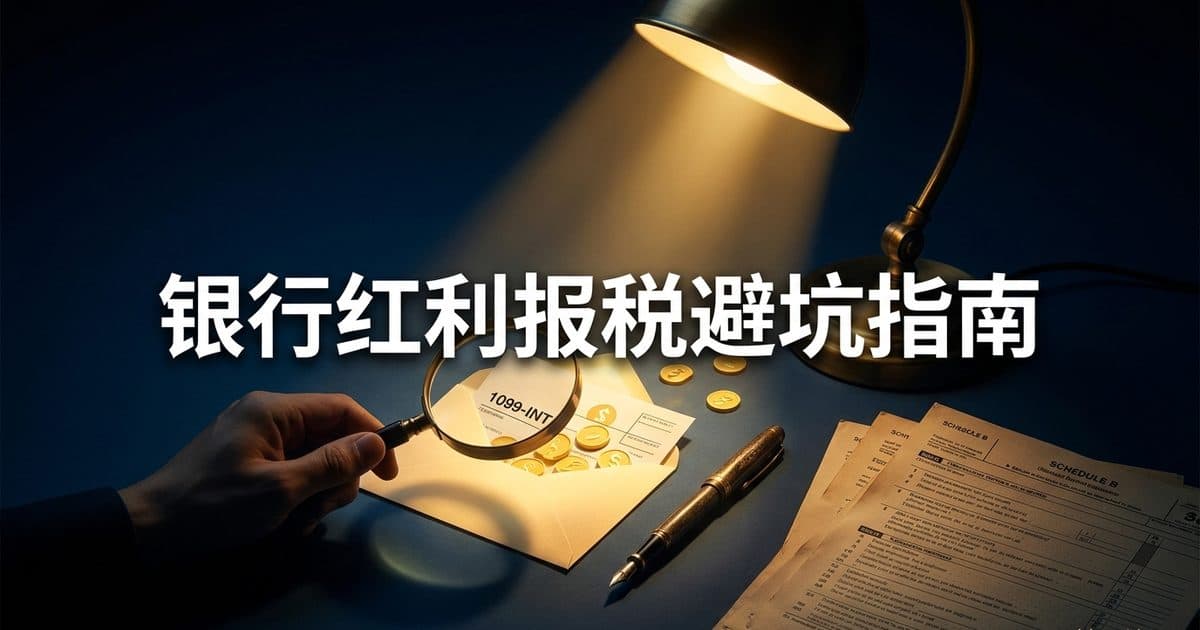 银行 Bonus 收到后如何处理 1099-INT 税务:2026 完整避坑指南 — 美国高净财务指南博客封面图