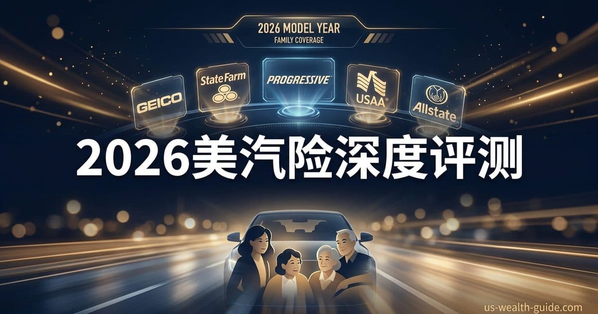 2026 最佳汽车保险公司对比 + 排名:Geico vs State Farm vs Progressive vs USAA vs Allstate — 美国高净财务指南博客封面图