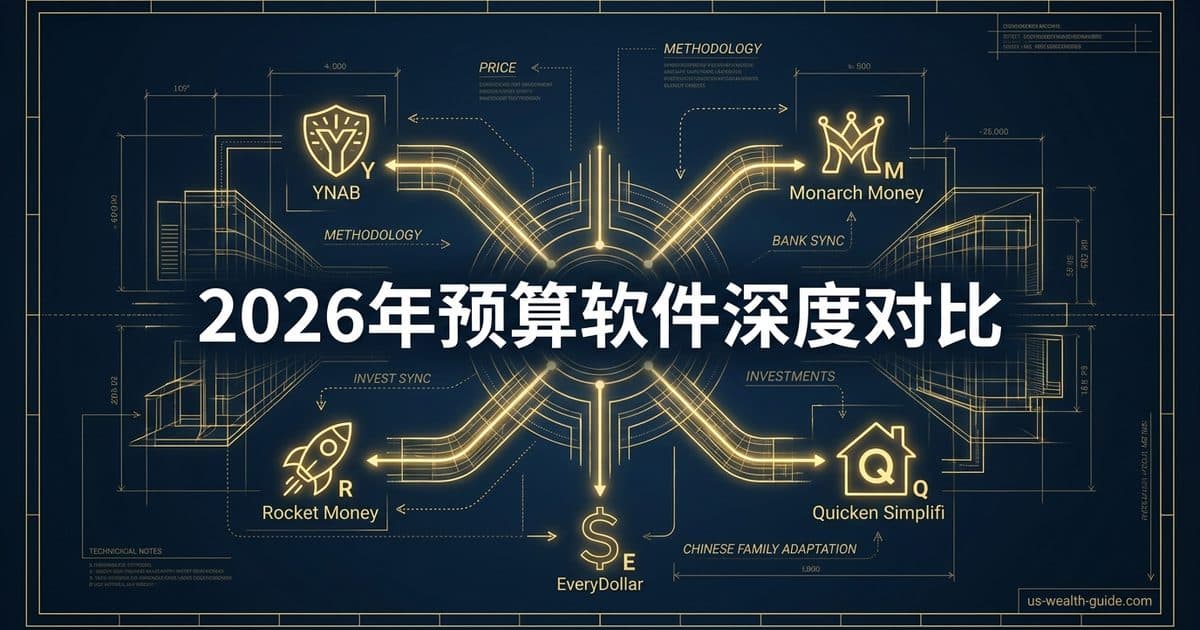 2026 最佳预算软件对比 + 排名:YNAB vs Monarch Money vs Rocket Money vs Quicken Simplifi — 美国高净财务指南博客封面图