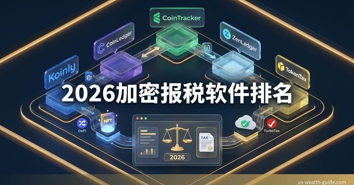 2026 最佳加密货币报税软件对比 + 排名:Koinly vs CoinLedger vs CoinTracker vs ZenLedger vs TokenTax — 美国高净财务指南博客封面图