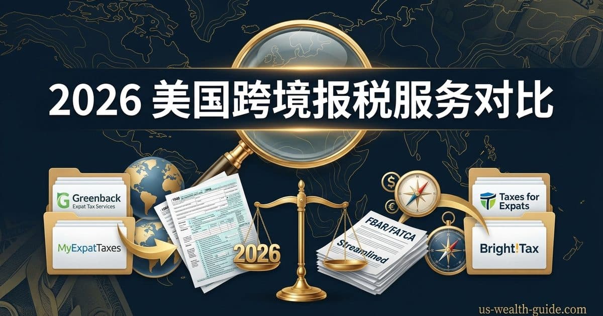2026 最佳 FBAR/FATCA 跨境报税服务对比 + 排名:Greenback vs MyExpatTaxes vs Taxes for Expats vs Bright!Tax — 美国高净财务指南博客封面图