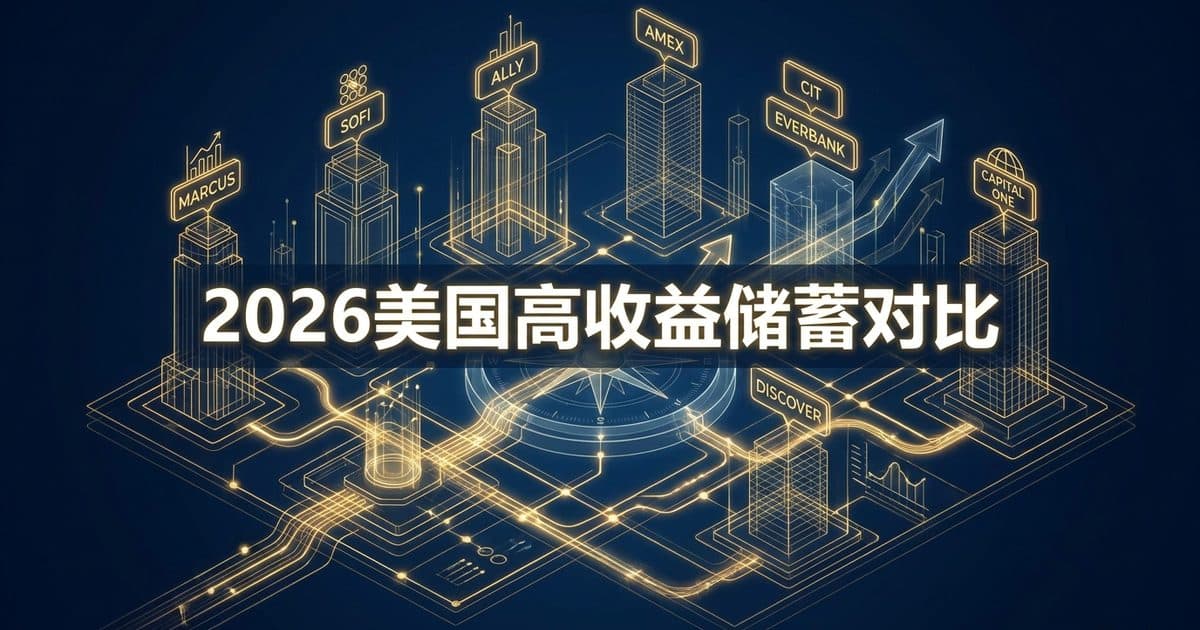 2026 最佳高收益储蓄账户对比 + 排名:Marcus vs SoFi vs Ally vs American Express vs CIT Bank — 美国高净财务指南博客封面图