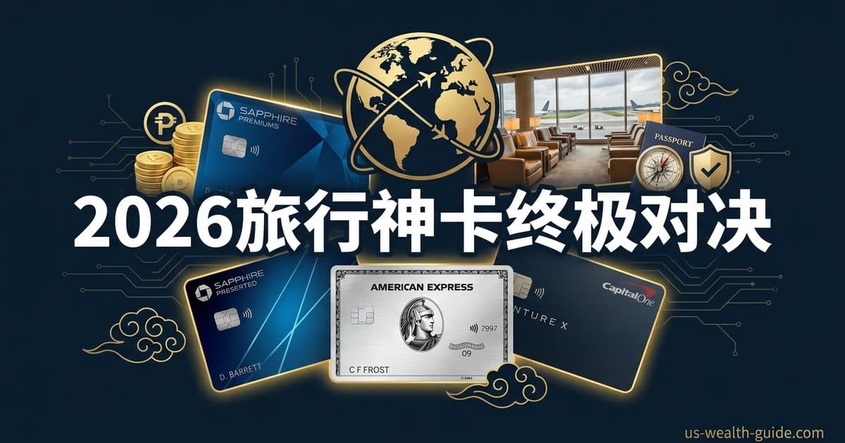 2026 最佳旅行信用卡对比 + 排名:Chase Sapphire Preferred / Reserve vs Amex Platinum vs Capital One Venture X — 美国高净财务指南博客封面图