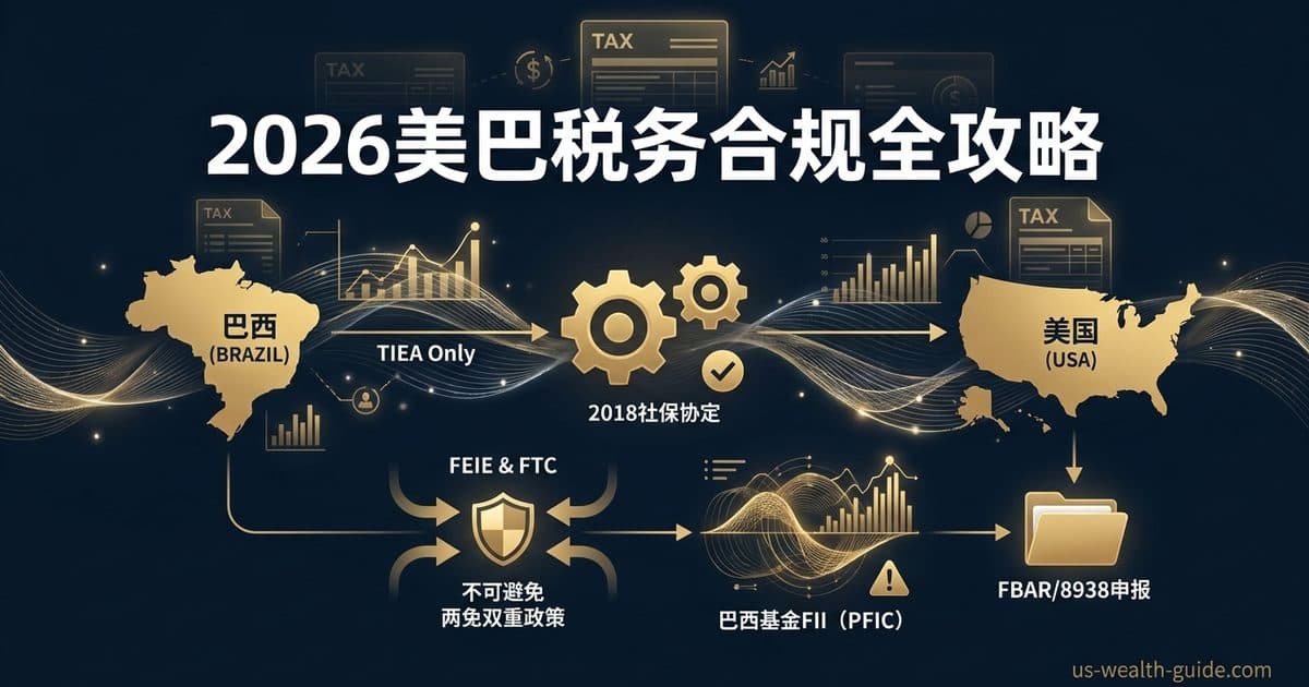 2026巴西与美国税务完全指南:无综合所得税协定(仅TIEA)与无遗产税协定的双重课税缺口——2018社保协定、巴西基金FII的PFIC、FBAR/8938与FEIE/FTC应对 — 美国高净财务指南博客封面图