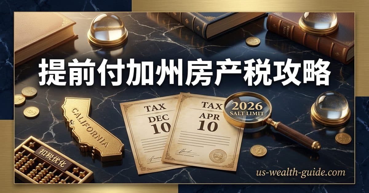 加州自住房地税的第二期,12月提前付能多扣税吗? — 美国高净财务指南博客封面图