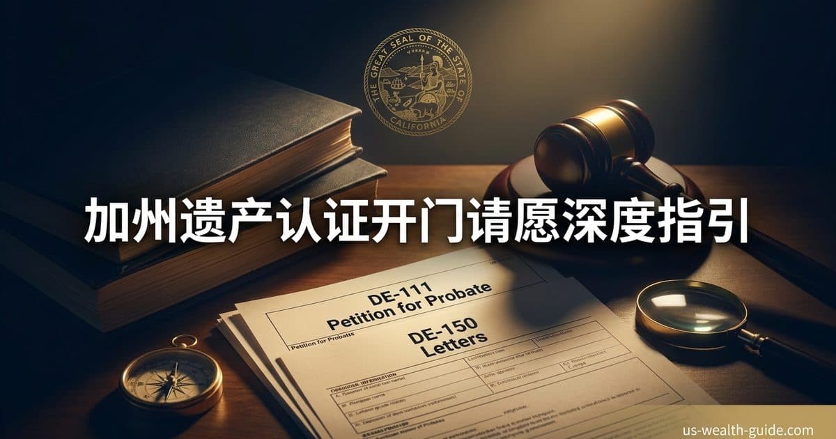 加州 Petition for Probate / DE-111 与 Letters 2026 完全指南:TOD、Heggstad、配偶请愿和 §13100 都走不通时,怎么向高等法院申请执行人任命(DE-111 不是 DE-221、听证依法是立案后 15 至 30 天不是网上说的 6 至 8 周、全州第一次请愿立案费是 435 美元不是按遗产价值 435 至 935、PAA 问的死后多久必须立案其实没有开门期限只有 §8001 对指定执行人 30 日优先权放弃和 §8200 对遗嘱保管人 30 日交存、中国居民子女无遗嘱时依 §8402(a)(4) 不能当管理人但遗嘱指定执行人可依 (b) 例外、IAEA 全权卖湾区房仍要 DE-165 拟议行动通知不是 AI Overview 说的完全不用法院、以及站内 Probate 规避文把立案费写成 500 至 1,500 美元却从未展开这张强制表)(截至 2026 年 9 月核验) — 美国高净财务指南博客封面图