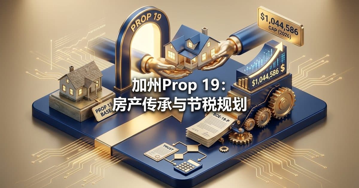 加州Prop 19父母传房产给子女:2026年地税重估规则与节税规划 — 美国高净财务指南博客封面图