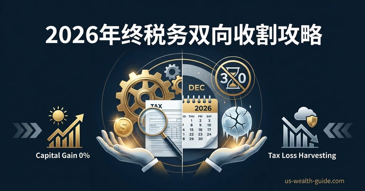 Capital Gain Harvest + Tax Loss Harvesting 2026年终实操:双向收割策略与Wash Sale陷阱全解 — 美国高净财务指南博客封面图