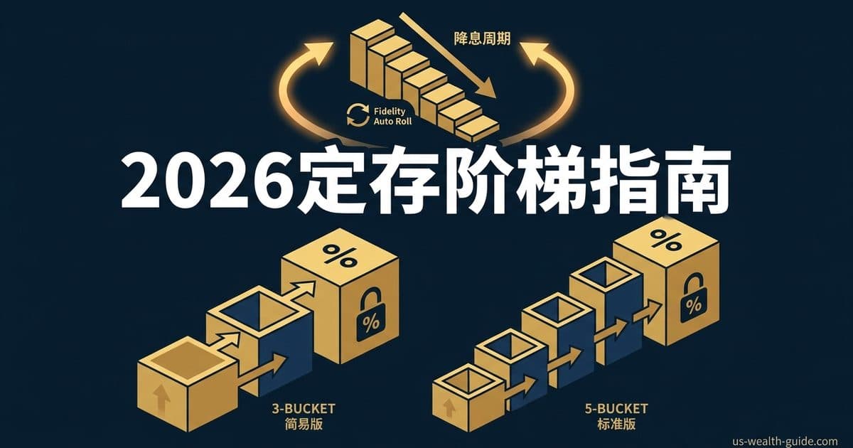 CD Ladder 定存阶梯策略 2026 完整指南:3-Bucket 与 5-Bucket 实盘构建 — 美国高净财务指南博客封面图