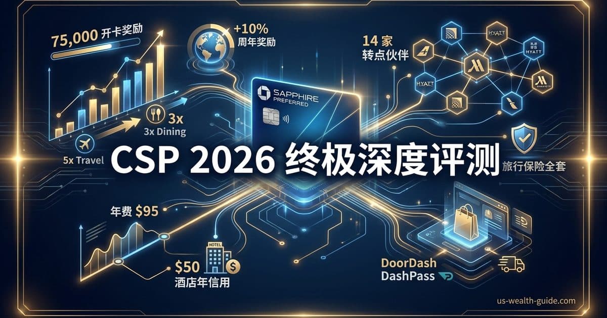 Chase Sapphire Preferred 完整深度评测 2026 + 是否值得用? — 美国高净财务指南博客封面图