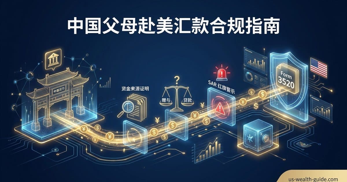 中国父母大额汇款给美国子女:银行审查、资金来源证明、Form 3520完整合规指南 — 美国高净财务指南博客封面图