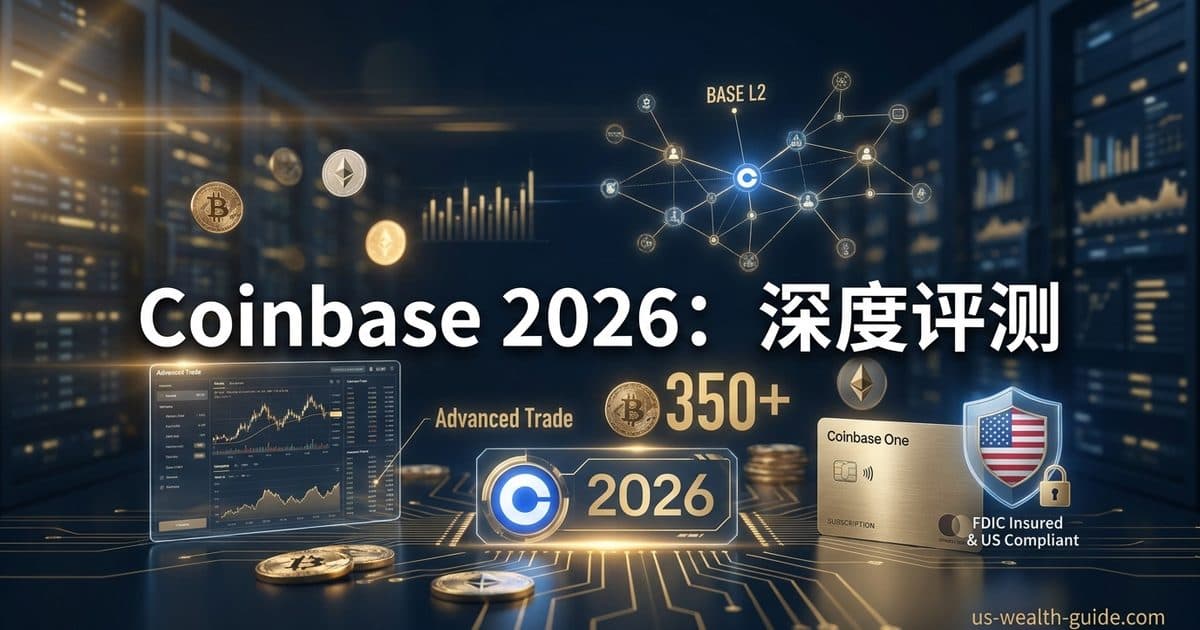 Coinbase 完整深度评测 2026 + 是否值得用? — 美国高净财务指南博客封面图