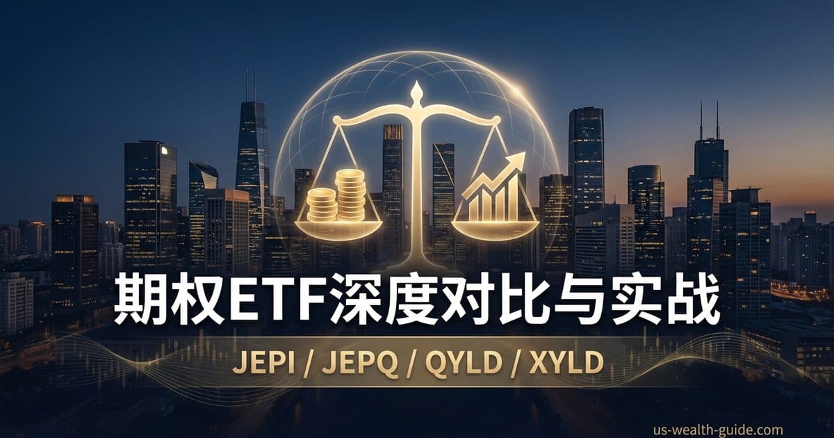 Covered Call ETF深度对比2026:JEPI / JEPQ / QYLD / XYLD 回测、税务与选股实战 — 美国高净财务指南博客封面图