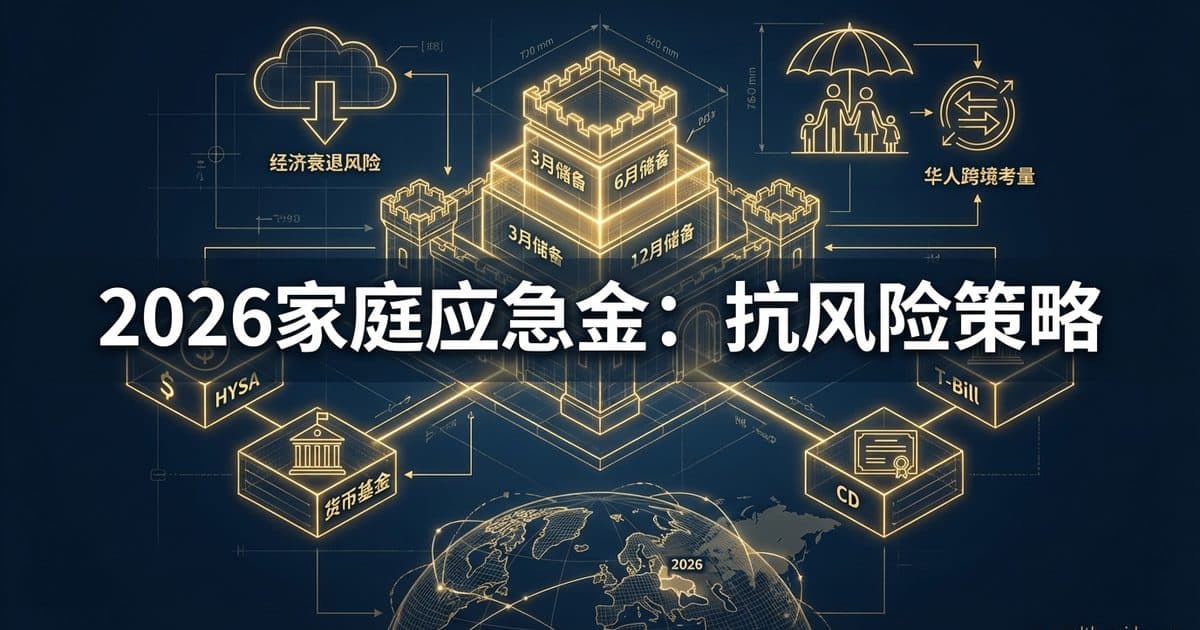 2026年华人家庭应急资金策略:从3个月到12个月储备,高利率时代的最优现金配置 — 美国高净财务指南博客封面图