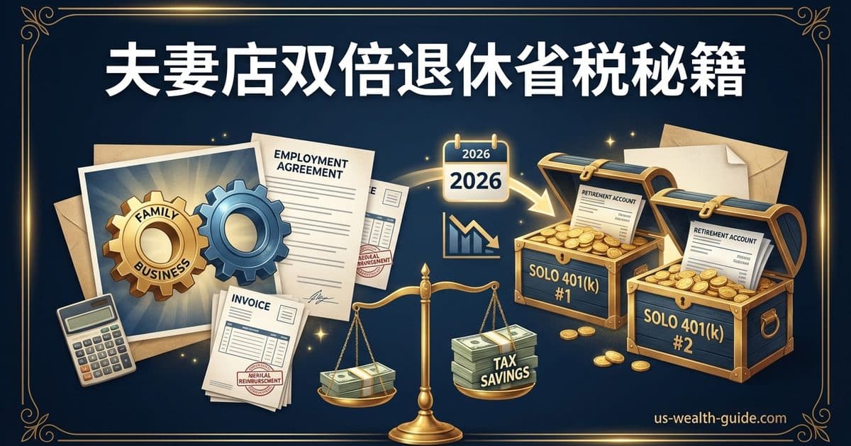 雇佣配偶进家族企业:2026年双份退休账户+医疗报销+收入拆分省税全流程 — 美国高净财务指南博客封面图