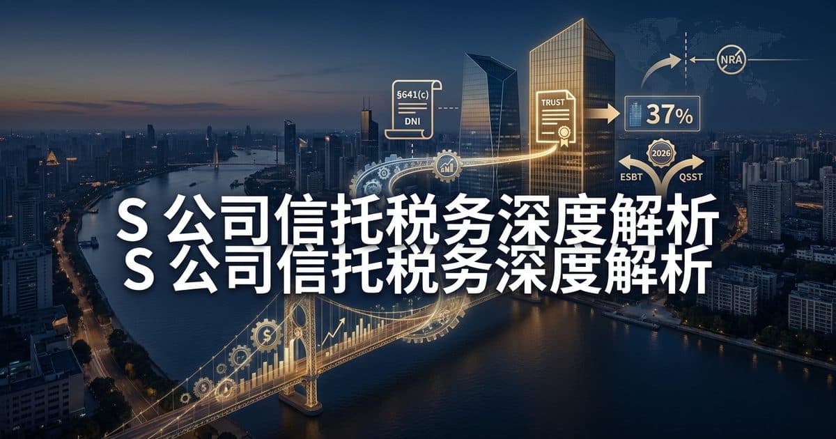 2026 ESBT 小型企业选择信托完全指南:S 公司股权放进信托如何被课税(§641(c) 独立信托 37% 顶格税率与 DNI 排除、ESBT vs QSST 决策表、§1361(e) 资格要件、Rev. Proc. 2013-30 迟到救济与 NRA 跨境边界) — 美国高净财务指南博客封面图