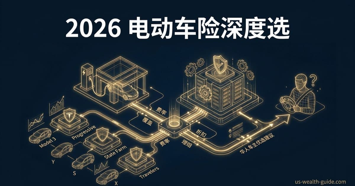 2026 电动车车险对比:Tesla Insurance vs Progressive vs State Farm vs Travelers 哪家最适合华人车主? — 美国高净财务指南博客封面图