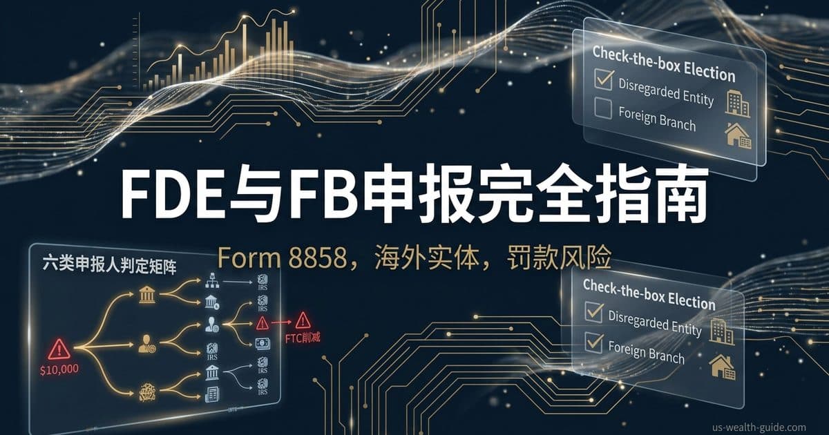 Form 8858 外国被忽视实体(FDE)与外国分支机构(FB)申报完全指南:六类申报人判定、$10,000 起漏报罚则与华人海外公司/出租物业 check-the-box 避坑 — 美国高净财务指南博客封面图