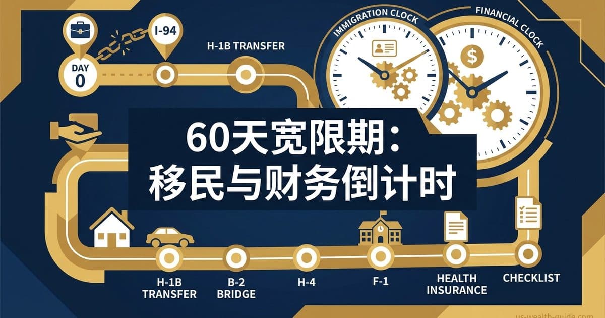 H-1B / L-1 / O-1 / TN 被裁后的 60-Day Grace Period 财务日历 — 美国高净财务指南博客封面图