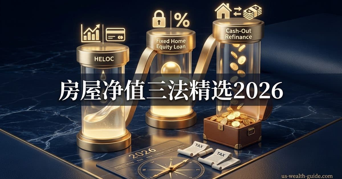 Home Equity工具全面对比2026:HELOC vs Home Equity Loan vs Cash-Out Refi利率与税务解析 — 美国高净财务指南博客封面图