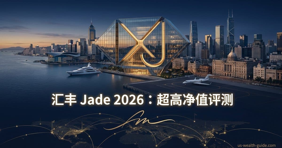 HSBC Jade M+ 超高净值服务 2026 完整评测:$1M–$5M 门槛 / 专属 RM / 私募投资 / 生活方式权益 — 美国高净财务指南博客封面图