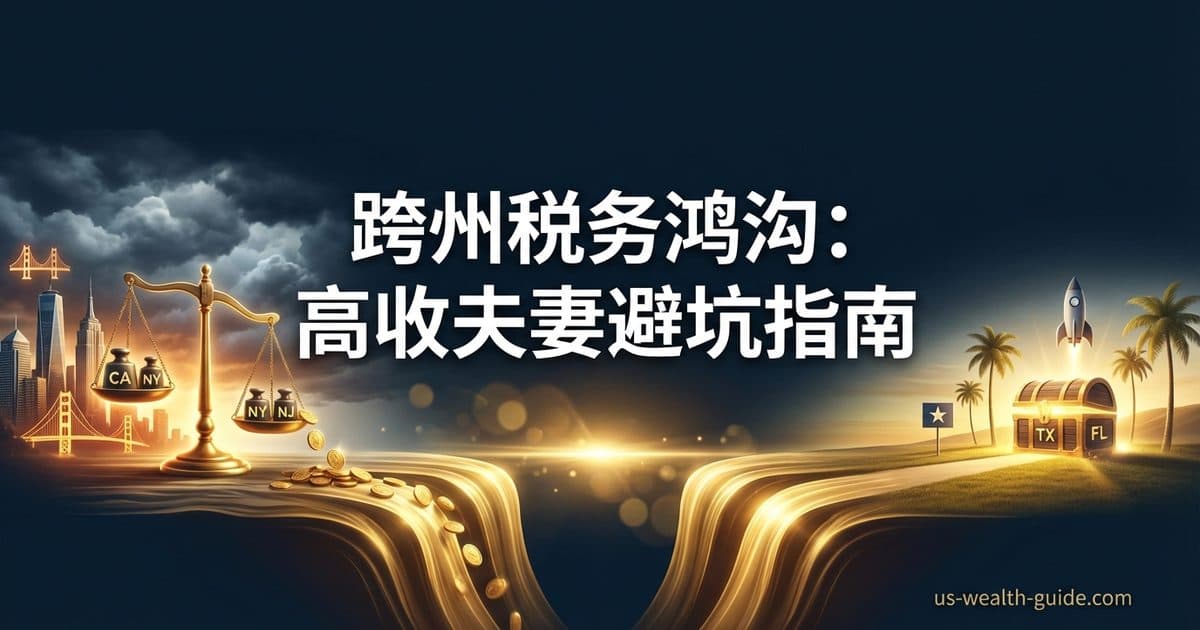 婚姻惩罚税 2026 各州深度对比:高双收入夫妻在加州/纽约/新泽西 vs 德州/佛州的州税鸿沟计算 — 美国高净财务指南博客封面图