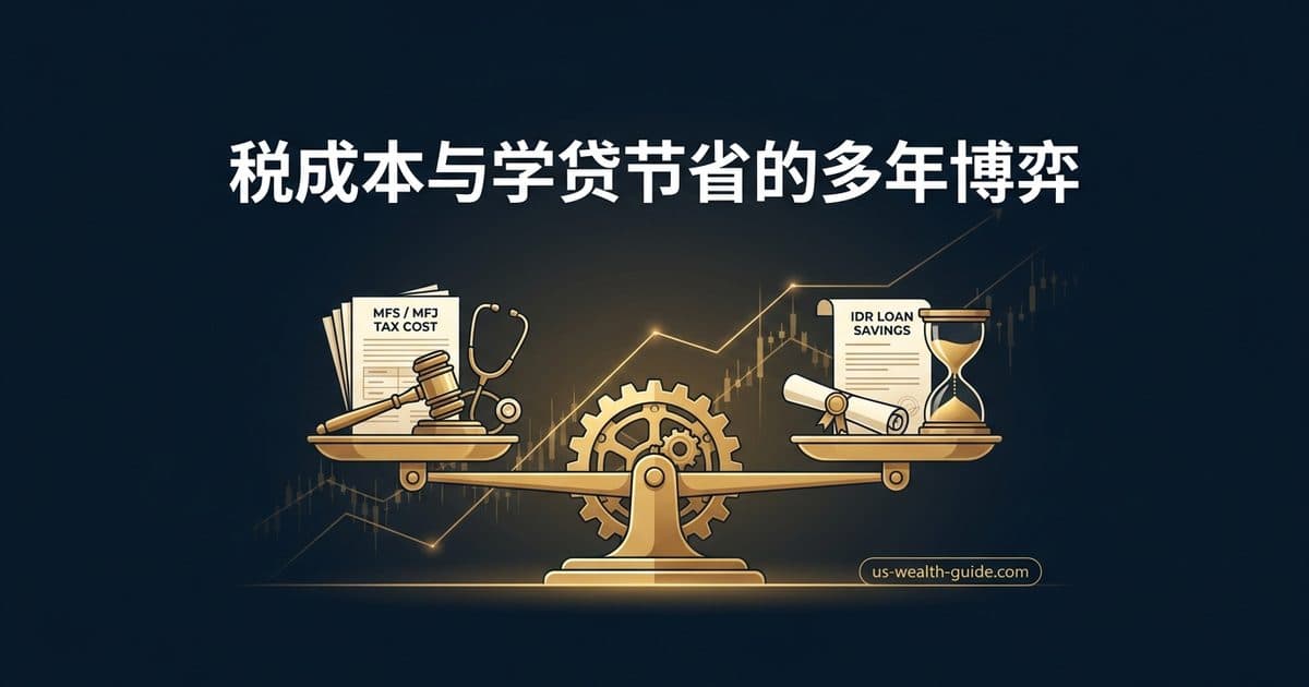 IDR Married Filing Separately vs Jointly:医生/律师/双高收入夫妻的报税身份与学贷优化全面建模 — 美国高净财务指南博客封面图
