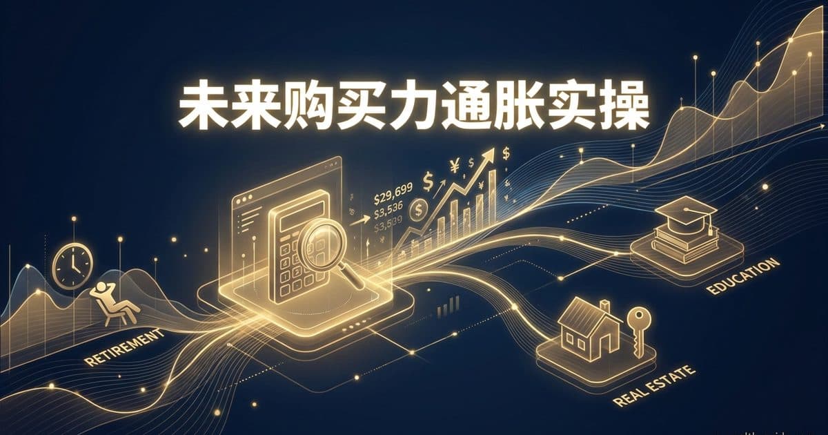 通胀计算器实操指南:今天的$100万,20年后还值多少?退休、教育、买房目标如何换算 — 美国高净财务指南博客封面图