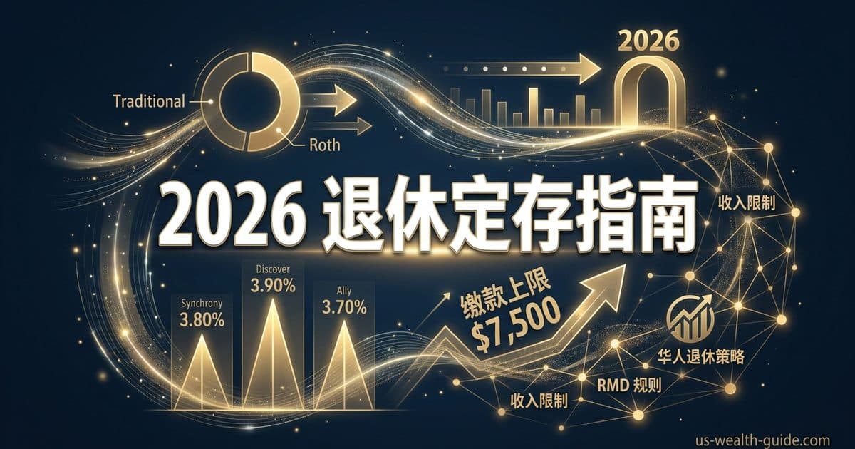 IRA CD 退休金定存 2026 完整指南:Traditional vs Roth IRA CD 对比与利率排行 — 美国高净财务指南博客封面图