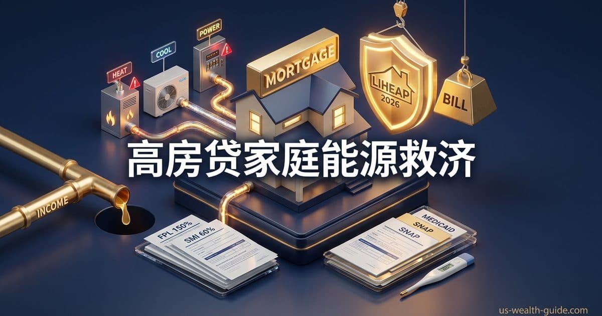 LIHEAP 能源补助:高房贷家庭收入骤降后的水电暖气账单救济 — 美国高净财务指南博客封面图