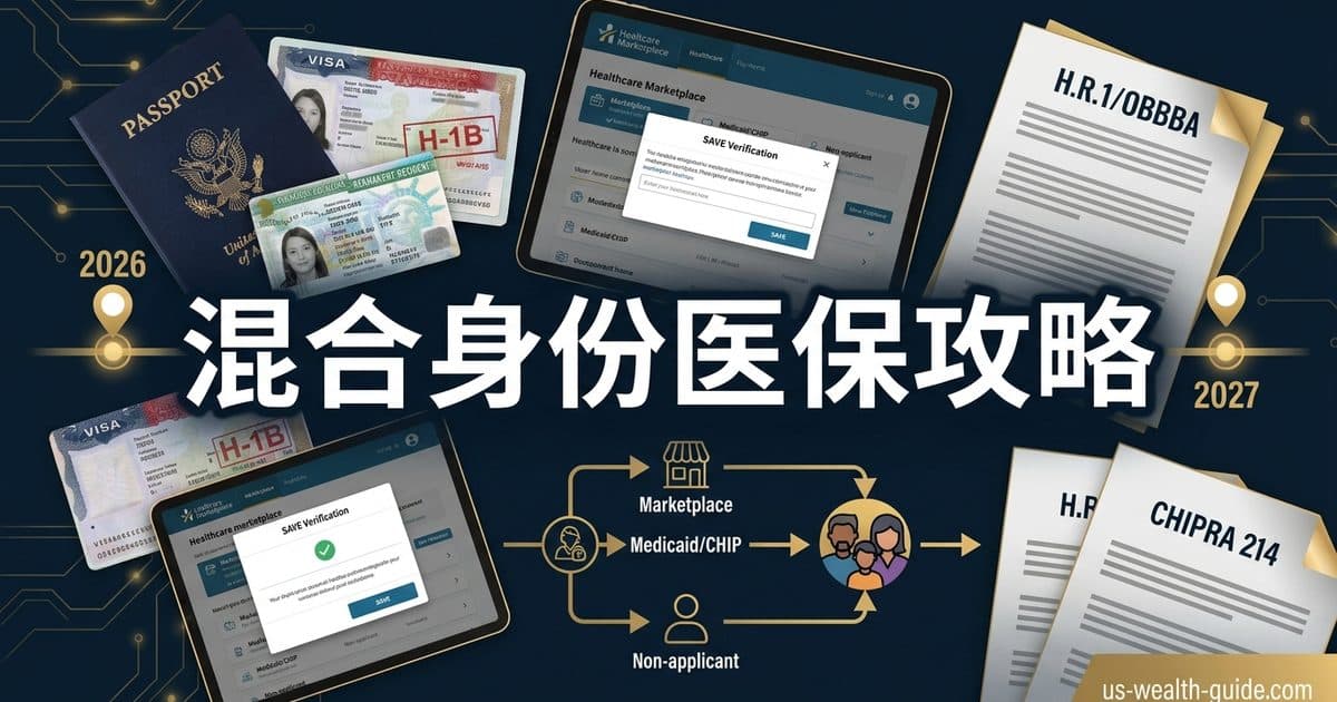 混合身份家庭医疗保险申请:公民子女、绿卡父母、H-1B配偶如何各取所需 — 美国高净财务指南博客封面图