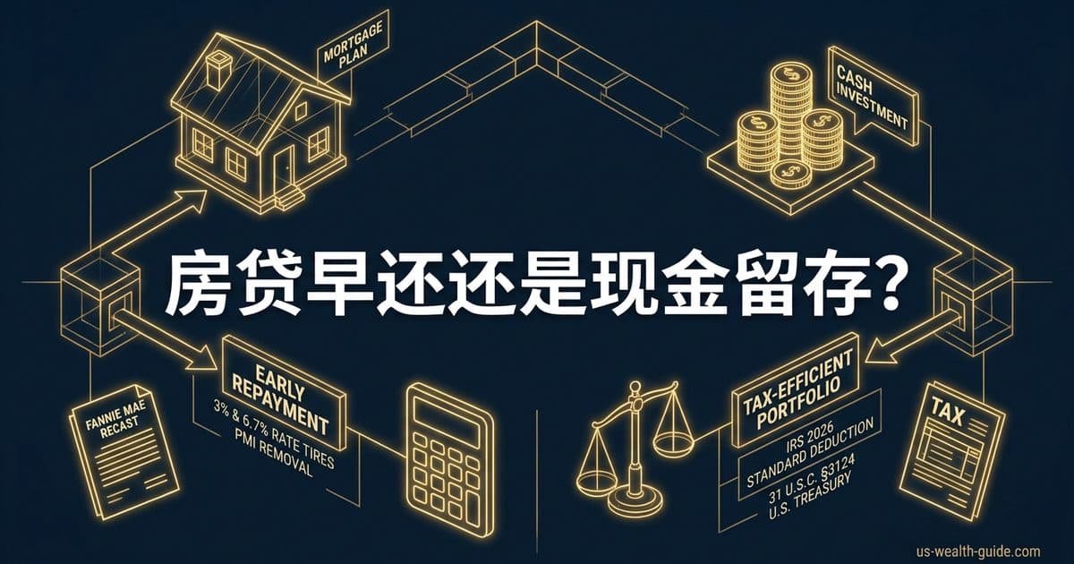 提前还房贷还是留现金?2026年该比较哪些条件 — 美国高净财务指南博客封面图