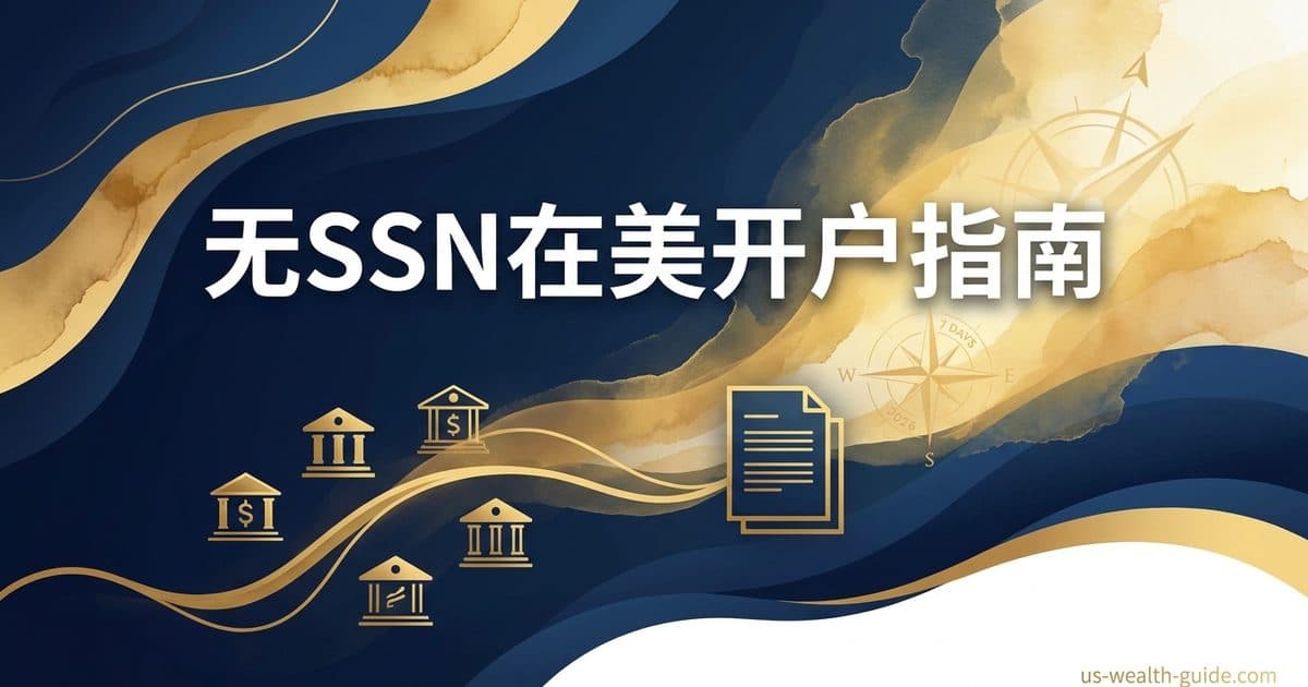 新移民无 SSN / ITIN 在美开户 7 天完整指南 2026:6 家银行流程 + 文件清单 + 信用起步 — 美国高净财务指南博客封面图