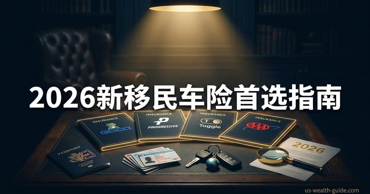2026 新移民首年车险对比:GEICO vs Progressive vs Toggle vs AAA 哪家更友好? — 美国高净财务指南博客封面图
