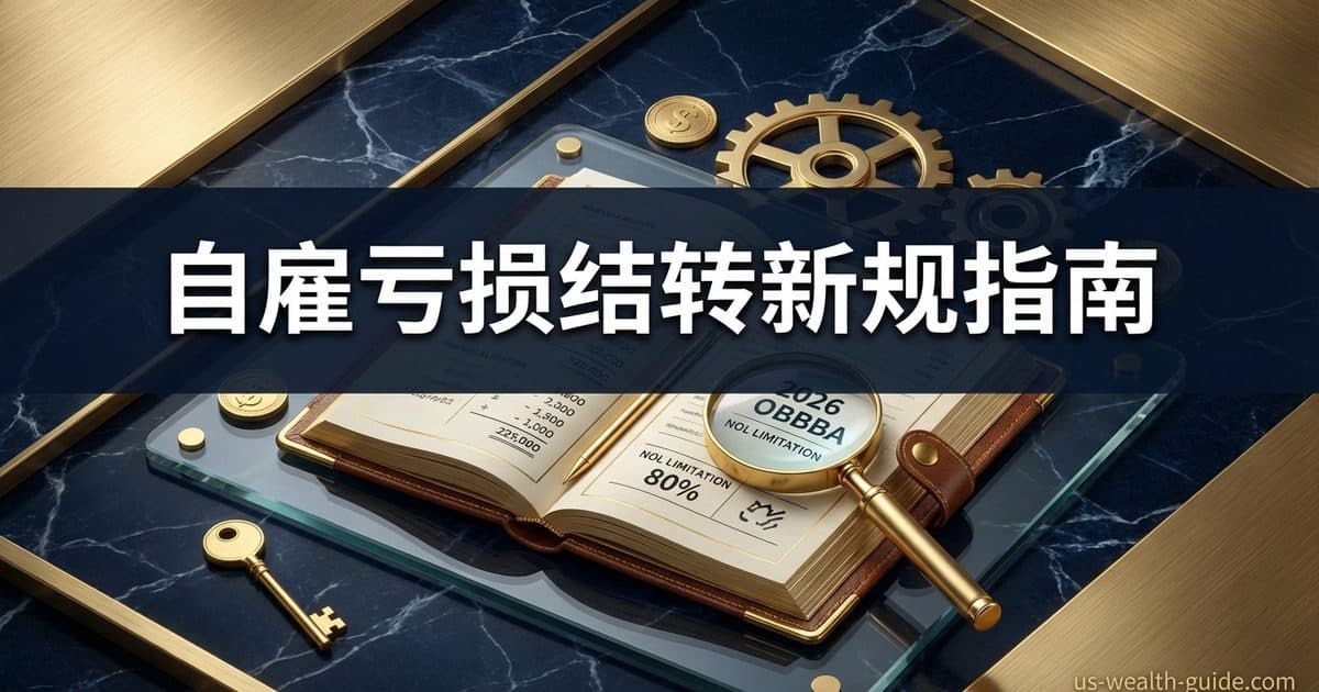 自雇者NOL净营业亏损结转完全指南:2026年OBBBA新规·超额商业亏损门槛降至$256K·80%抵扣上限实操 — 美国高净财务指南博客封面图