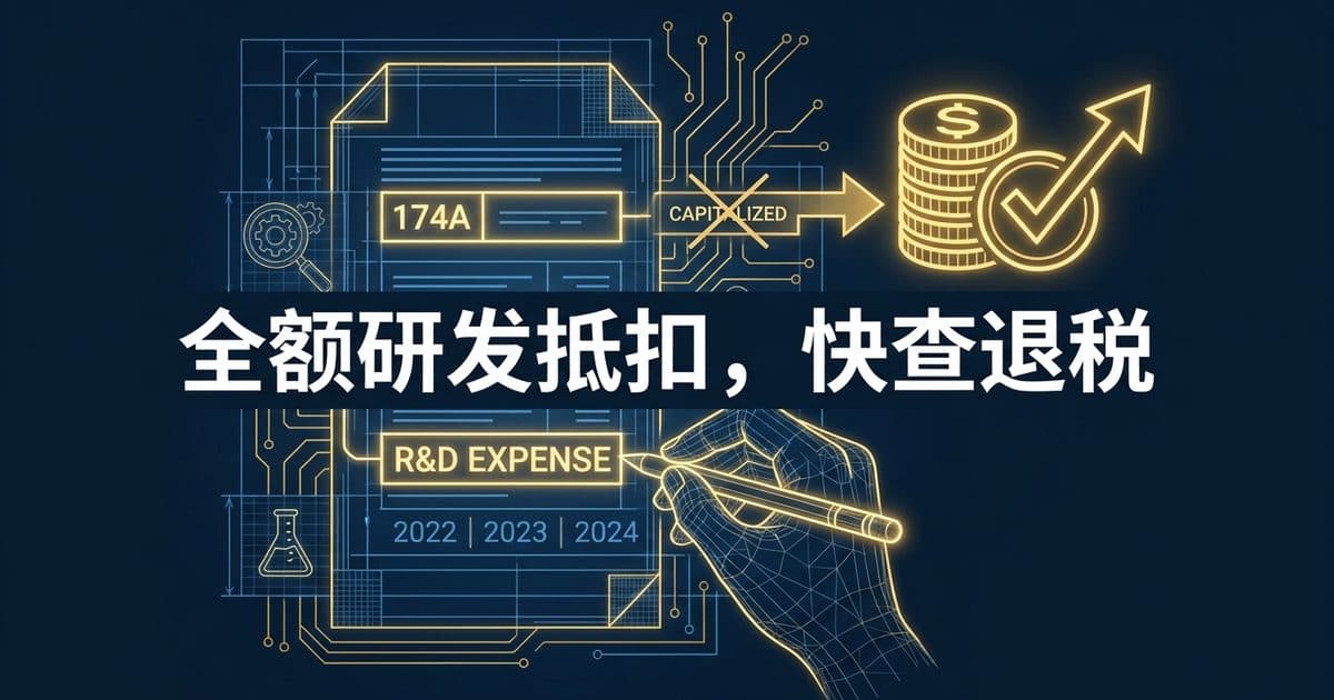 OBBBA Section 174A研发费用全额抵扣:华人小企业主7月6日前可追溯退税 — 美国高净财务指南博客封面图