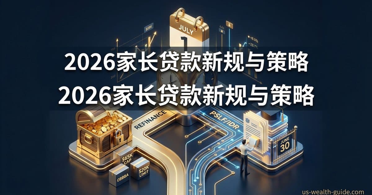 2026年Parent PLUS Loan家长贷款完整指南:OBBBA新规、$65,000上限、7月1日截止日期与Refinance vs PSLF策略路径 — 美国高净财务指南博客封面图