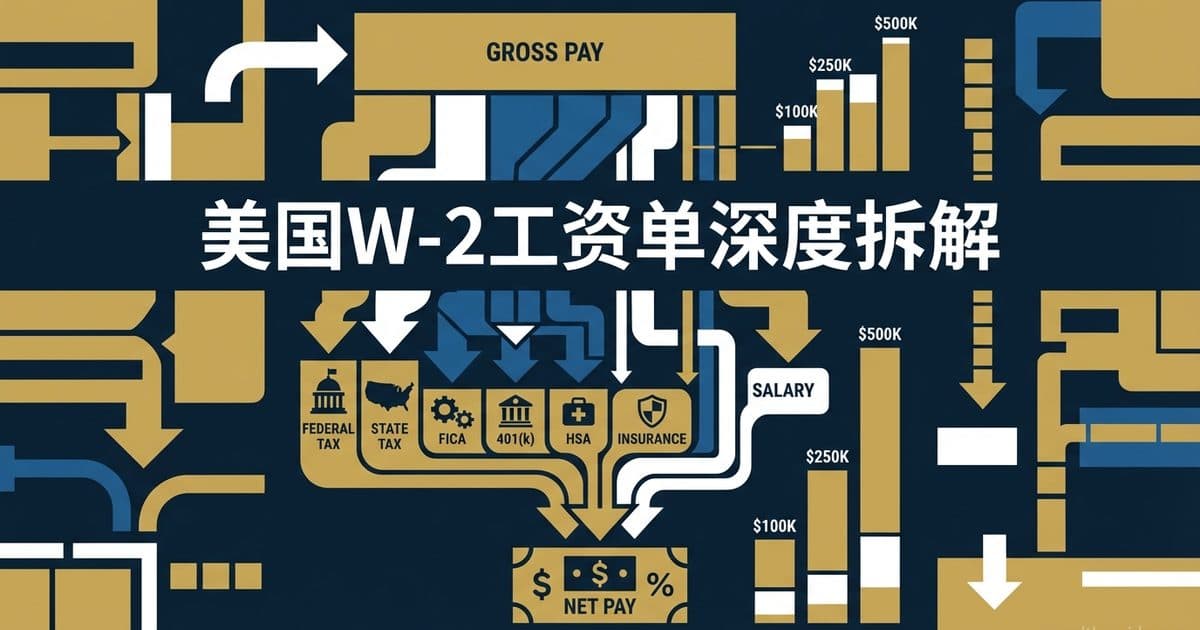2026美国工资单解读 — 从税前到到手的完全指南