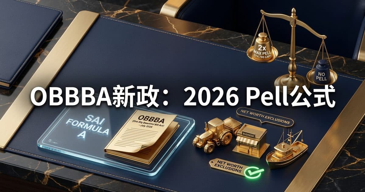 2026-27 Pell Grant SAI公式深度拆解:高资产低收入年华人家庭还能拿到Pell吗?OBBBA Pellionaire条款详解 — 美国高净财务指南博客封面图