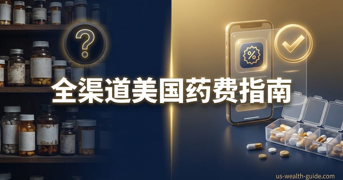 美国处方药省钱完全攻略:GoodRx、药厂援助计划、340B与加拿大购药合法途径 — 美国高净财务指南博客封面图