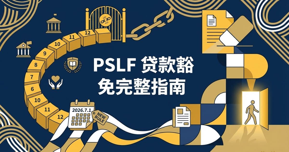 PSLF 公共服务贷款豁免完整指南:120期付款路径、合格雇主清单、2026年7月新规与申请流程 — 美国高净财务指南博客封面图
