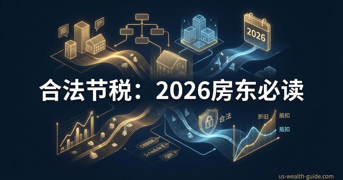 出租房报税指南信息图:Schedule E、折旧、被动损失规则与QBI扣除