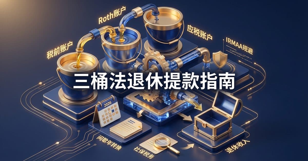 退休提款三桶法策略:Pre-Tax、Roth、应税账户协同提取