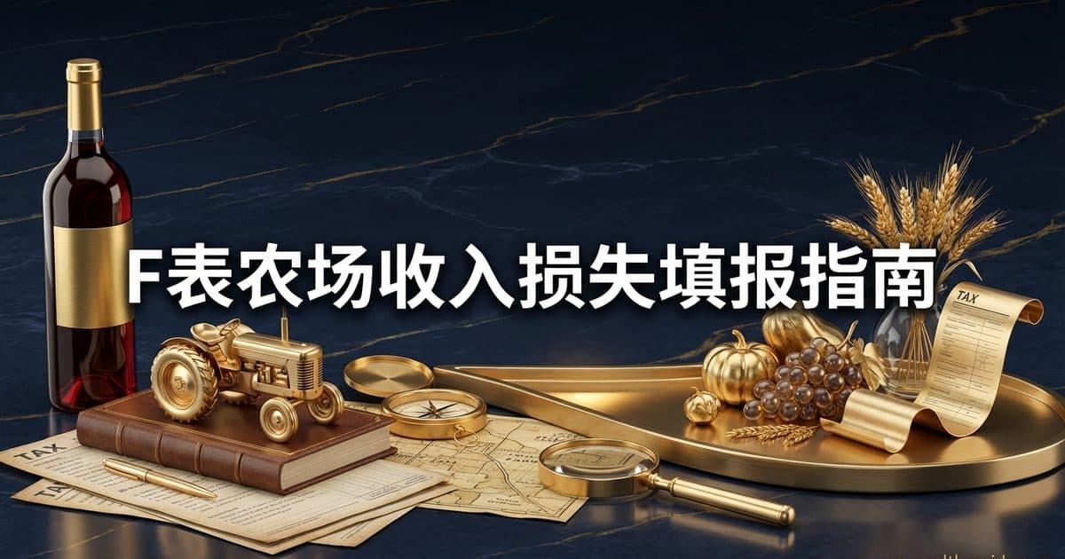 Schedule F农场报税指南信息图:葡萄园、农场设备折旧与Farm Income Averaging策略图示