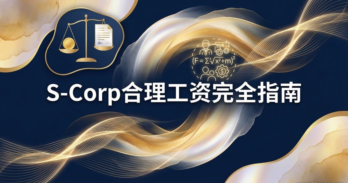 S-Corp Reasonable Compensation合理工资完全指南:2026年IRS稽查重点、工资/分红拆分公式与实操案例 — 美国高净财务指南博客封面图